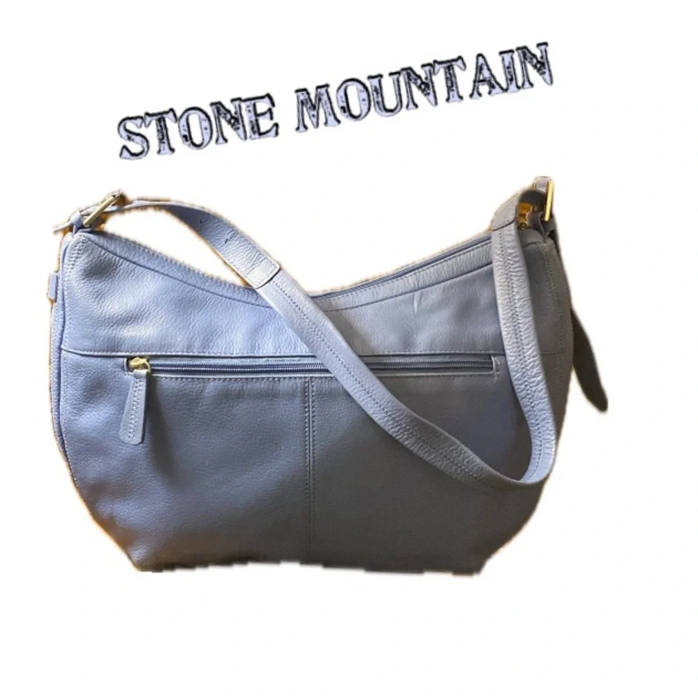 Stone Mountain NWOT Sapphire Blue Pebbled Leather Hobo Shoulder Bag Wedding